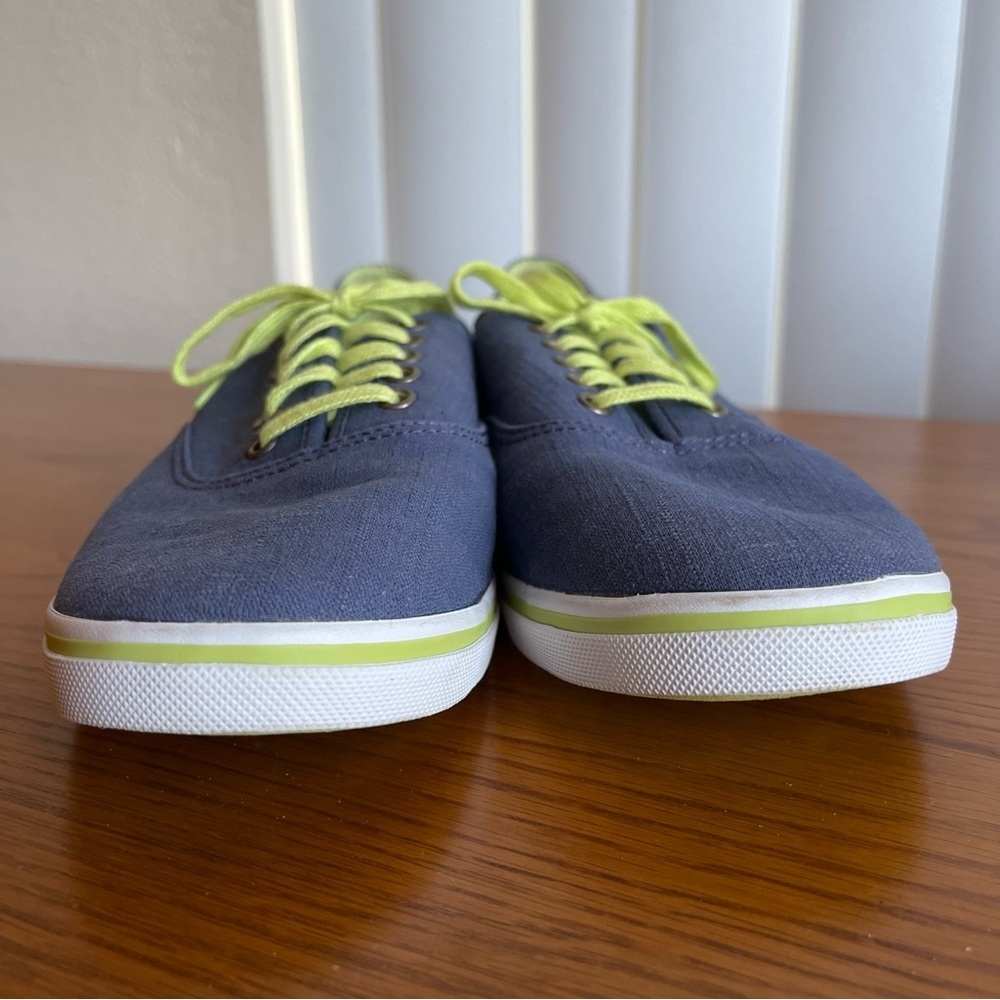 L.L. Bean Blue Canvas Low Top Sneakers Size 7.5 Wide - Picture 7 of 11